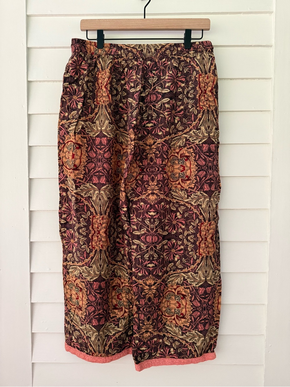 Vintage Signals Floral Print Lounge Pants Women’s Medium Boho Elastic Waist - Picture 2 of 7